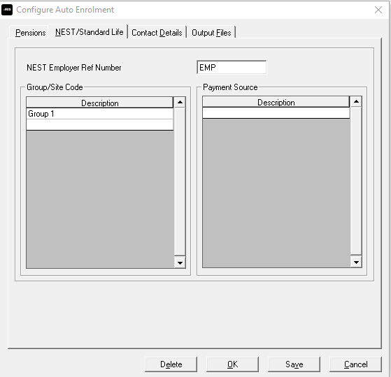 Configure Auto Enrolment - NEST tab screen